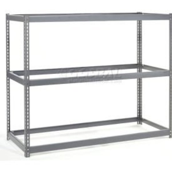 Global Equipment Wide Span Rack 72Wx15Dx96H, 3 Shelves No Deck 900 Lb Cap. Per Level, Gray 601727